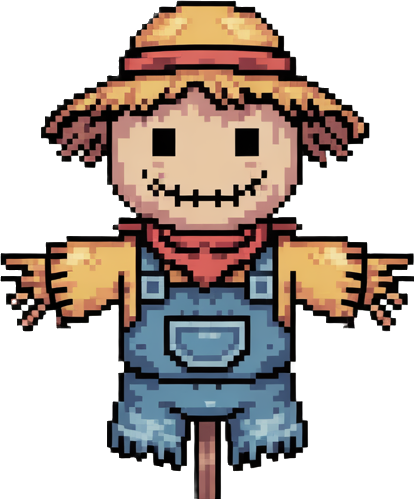 Golden grasses, wind chimes, scarecrows that move, half-seen ghost animals, gentle dusk lighting. Melancholy and beautiful. you would find in a "๐ป Sunset Prairie Spirits" Sprite pack