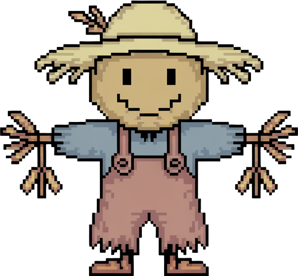 Golden grasses, wind chimes, scarecrows that move, half-seen ghost animals, gentle dusk lighting. Melancholy and beautiful. you would find in a "๐ป Sunset Prairie Spirits" Sprite pack