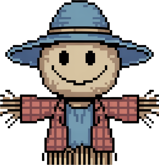 items you would find in a "๐ป Sunset Prairie Spirits: Golden grasses, wind chimes, scarecrows that move, half-seen ghost animals, gentle dusk lighting. Melancholy and beautiful." Sprite pack