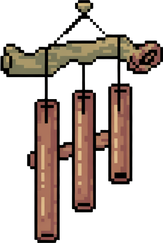 items you would find in a "๐ป Sunset Prairie Spirits: Golden grasses, wind chimes, scarecrows that move, half-seen ghost animals, gentle dusk lighting. Melancholy and beautiful." Sprite pack