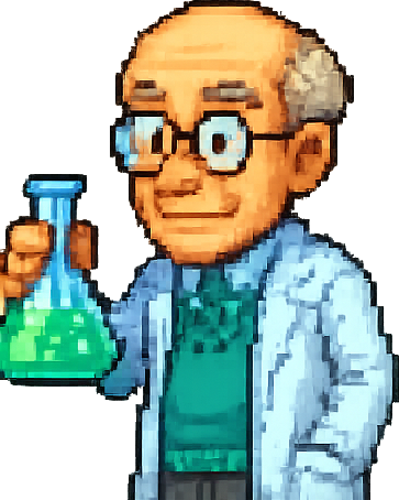 teacher holding a beaker