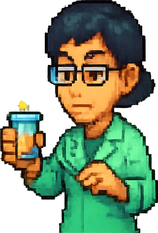 teacher holding a beaker